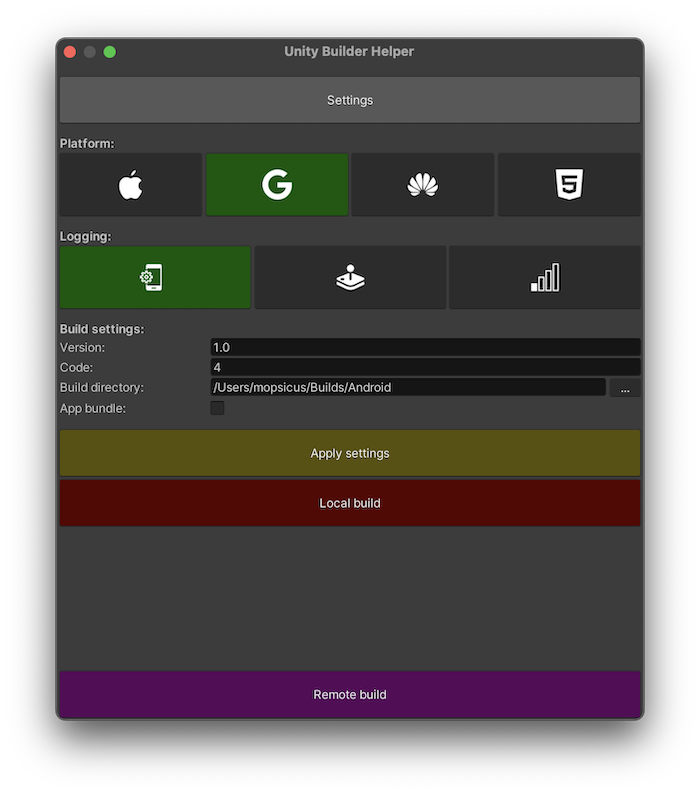 Unity Builder Helper